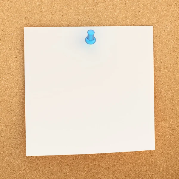 Σημείωση χαρτί τετράγωνο πάνω από τον πίνακα φελλού — Φωτογραφία Αρχείου