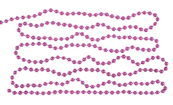 Violette Perlen am Faden — Stockfoto