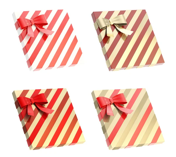 Wrapped gift box with bow — Stock Photo, Image