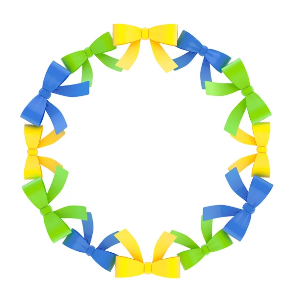 Round frame with ribbon bows — Stock Photo, Image