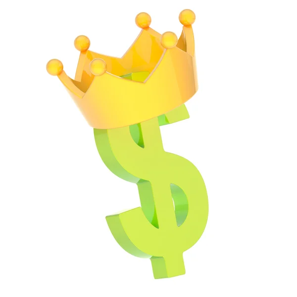 Dollar currency sign in crown — Stock Photo, Image