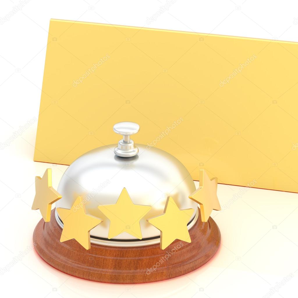 Empty card behind reception bell