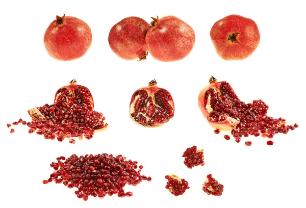 Multiple pomegranate fruit compositions — Stock Photo, Image