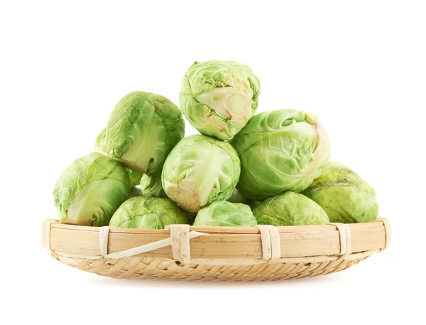 Full basket of brussels sprouts — Stock Photo, Image