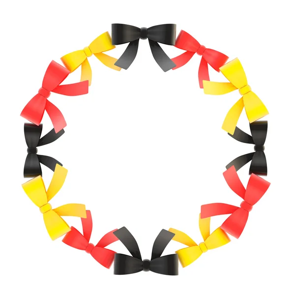 Round frame made of ribbon bows — Stock Photo, Image