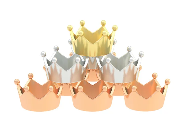 Pyramid pile of crowns isolated — Stock Photo, Image