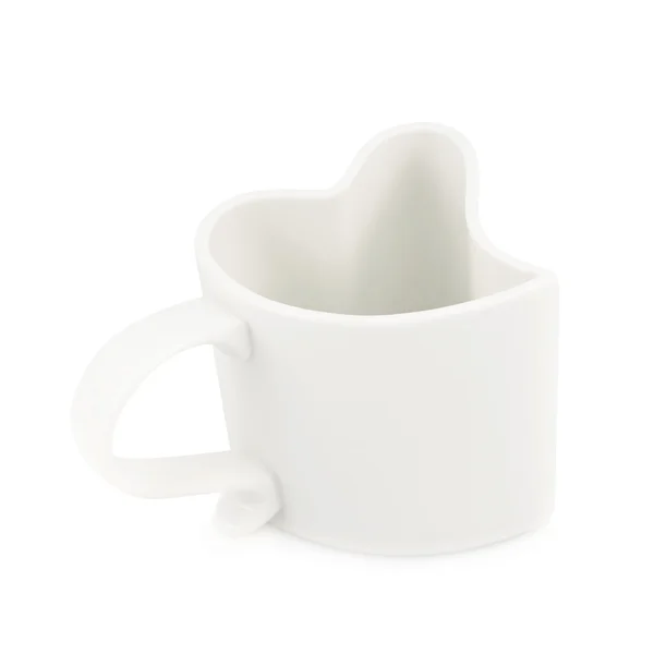 White heart shaped cup — Stock Photo, Image