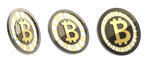 Bitcoin měny symbol mince izolované — Stock fotografie