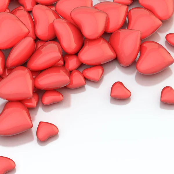 Pile of hearts over a surface — Stock Photo, Image