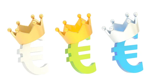 Euro currency sign in a crown — Stock Photo, Image