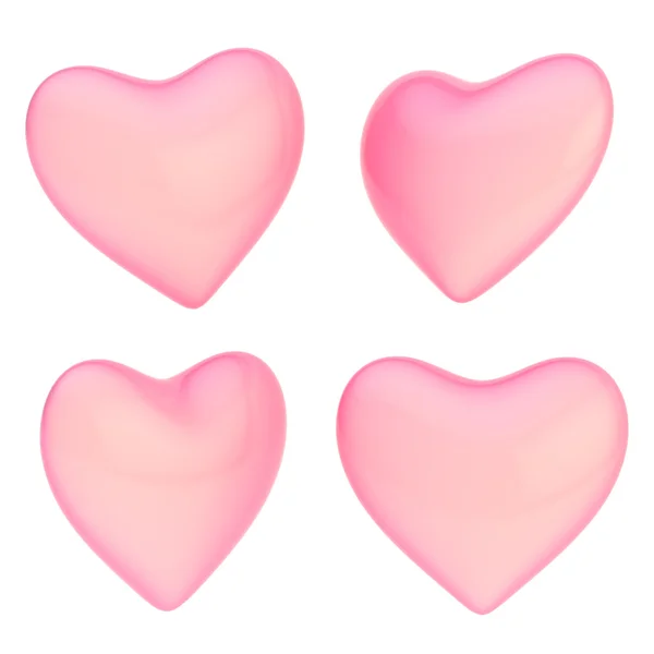 Glossy heart shape isolated — Stock Photo, Image
