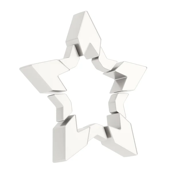 Abstracte gesegmenteerde ster geïsoleerd — Stockfoto
