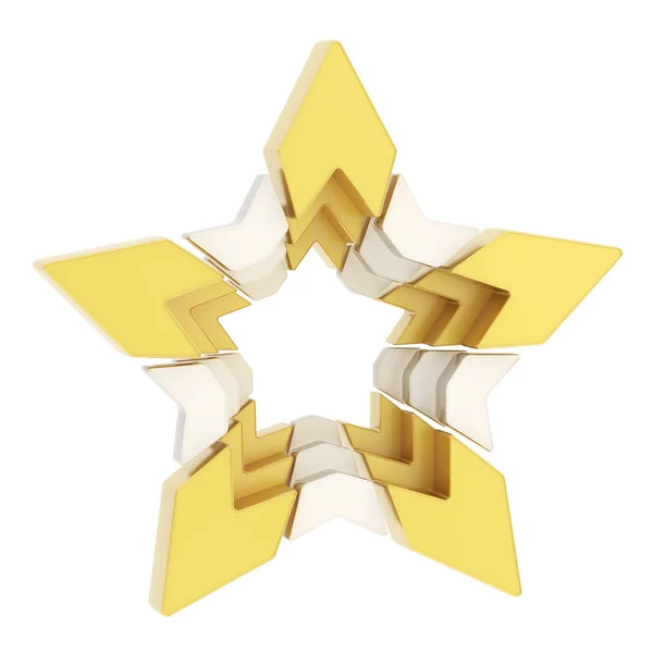 Abstract segmented star isolated — Stock Photo, Image