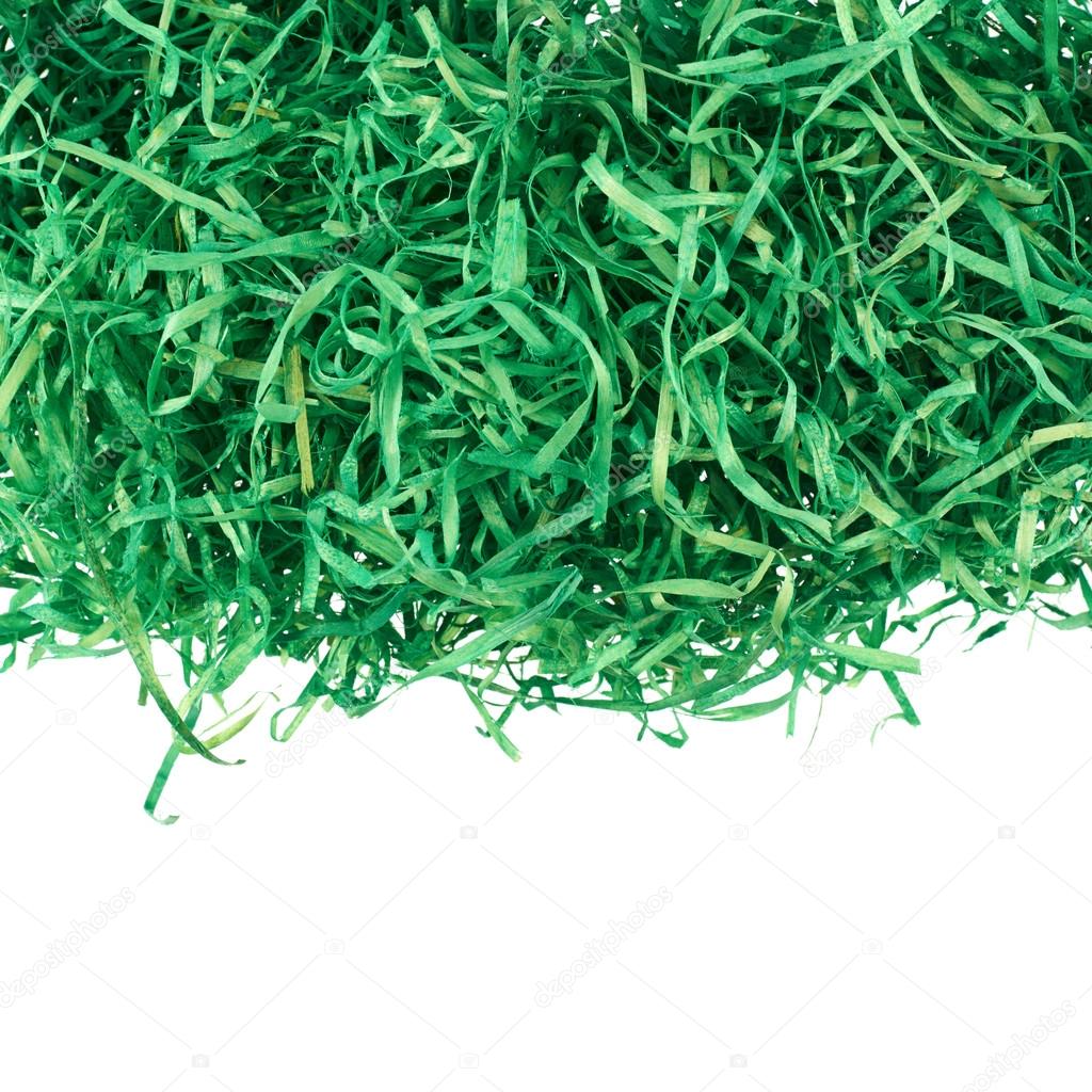 Green ribbons as artificial grass decoration Stock Photo by ©exopixel