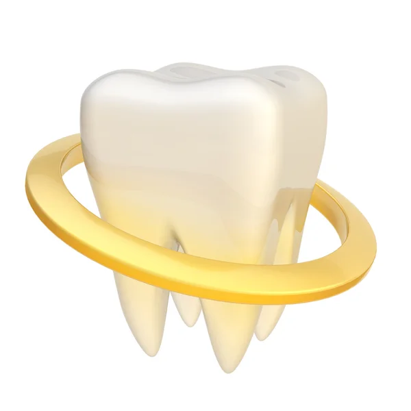 Dente cercado com um anel — Fotografia de Stock