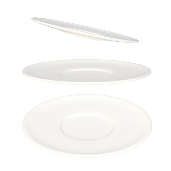 White ceramic plates isolated — Stock Photo, Image