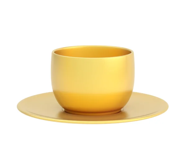 Keramik Tasse und Teller Set isoliert — Stockfoto
