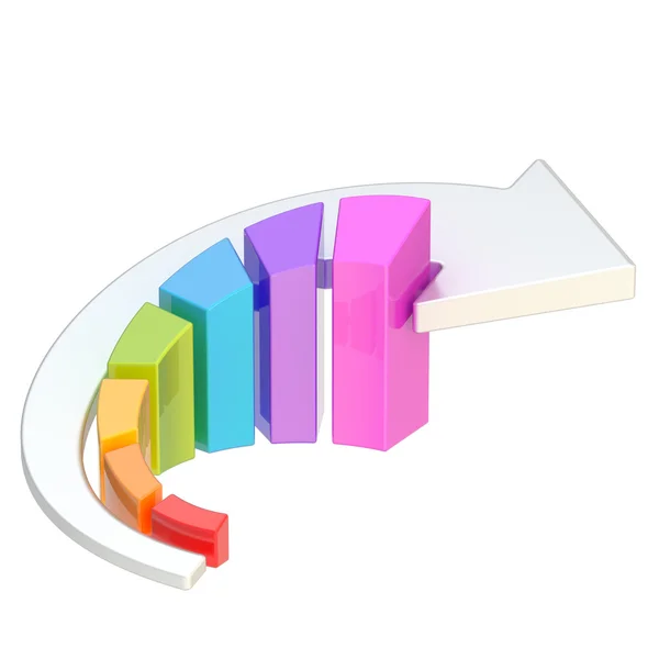Gráfico de gráfico de barras crescente — Fotografia de Stock