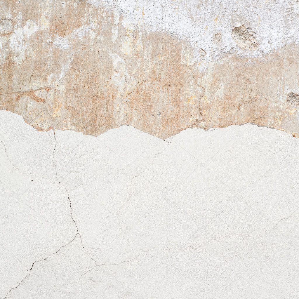 Cracked whitewash wall fragment