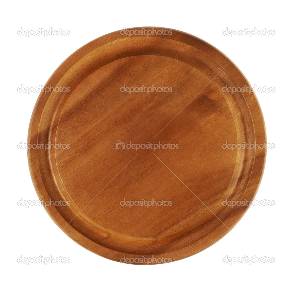 Round wooden tray salver