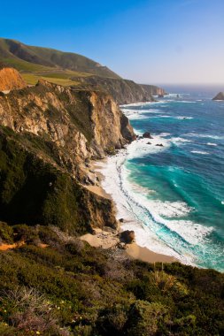 big sur, california güzel sahil şeridi