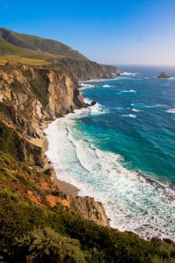 big sur, california güzel sahil şeridi
