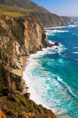 big sur, california güzel sahil şeridi