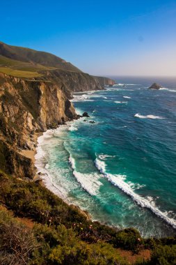 big sur, california güzel sahil şeridi