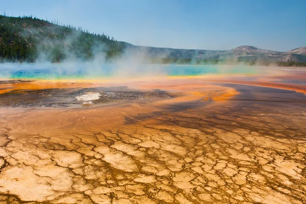 La famosa Gran Primavera Prismática en el Parque Nacional Yellowstone — Foto de Stock