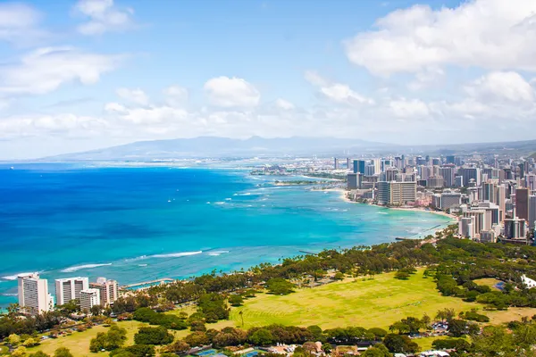 瓦胡岛，夏威夷的美丽天际线 — 图库照片