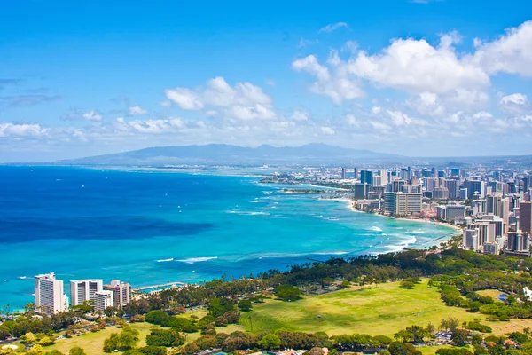 Wunderschöne Skyline von Oahu, Hawaii lizenzfreie Stockbilder