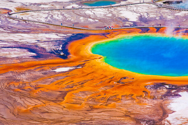 The World Famous Grand Prismatic Spring in Yellowstone National Park