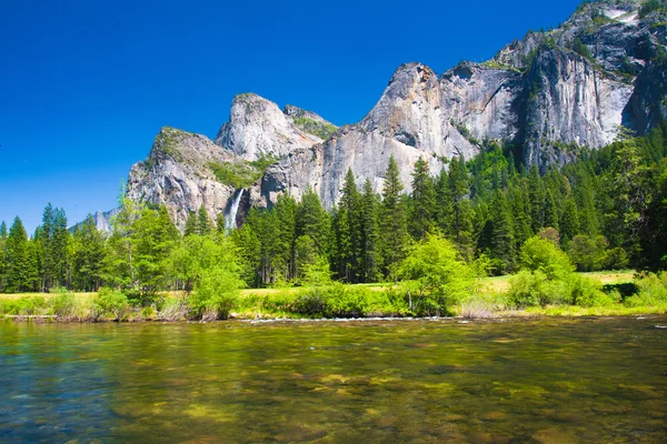 Bridal veil watervallen in yosemite national park, Californië Stockfoto