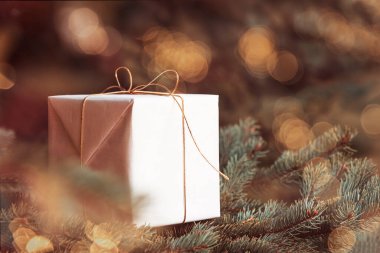 Hediye kutusu Noel arkaplanını kapat