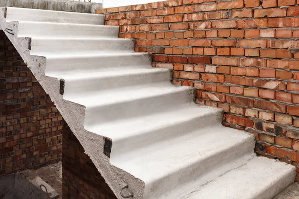 Lépcsők Építkezésen Beton Lépcsők Lépcső Építés Alatt Áll Befejezetlen Épület — Stock Fotó