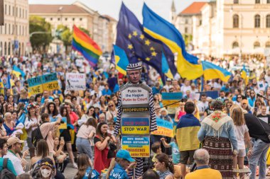 Protest Support Ukraine Rally in Europe, Germany, Munchen