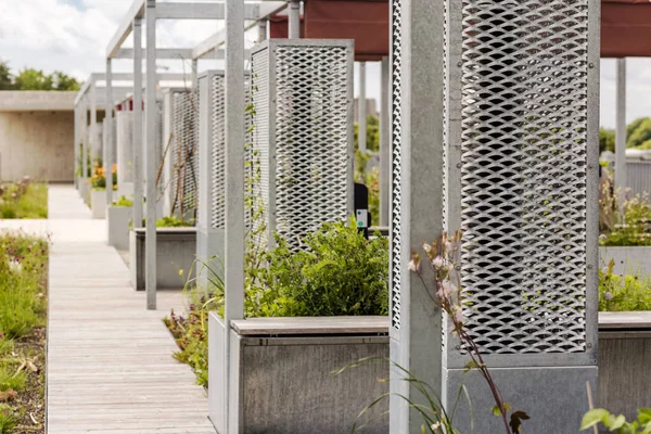 Rootop High Rise Buildings Gardening Roofs Houses Modern Rooftop Terrace — Photo