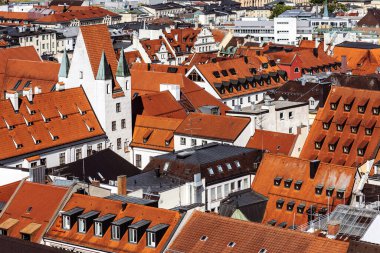 Aerial view of old City of Europe. European Historical style City.