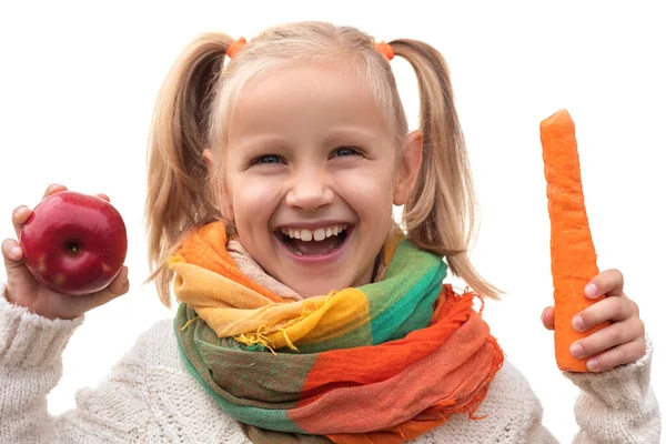 Las Frutas Verduras Frescas Son Buenas Para Los Niños Zanahoria —  Fotos de Stock