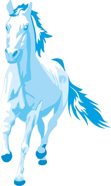腾跃的蓝色马 — 图库矢量图片