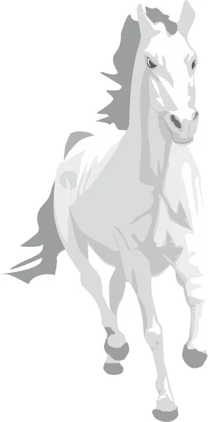 Caballo gris en movimiento — Vector de stock