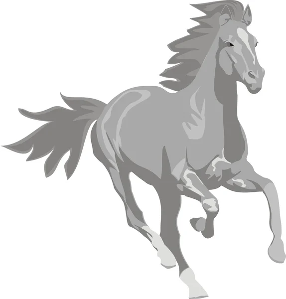 灰色の馬を跳ね — ストックベクタ