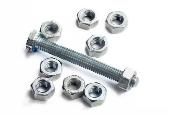 Bright metal nuts — Stock Photo, Image