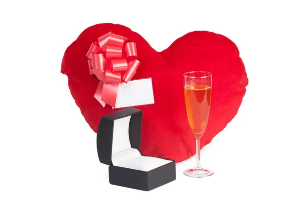 Heart with Champagne — Stock Photo, Image