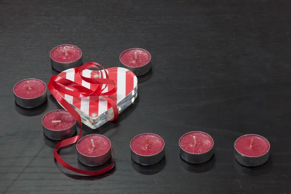 Srdce ze svíček — Stock fotografie