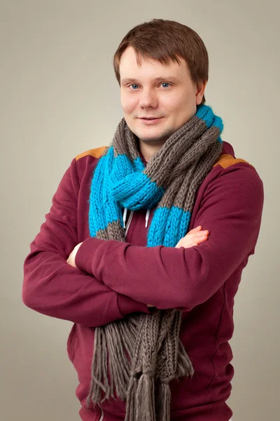 Man in scarf — Stockfoto