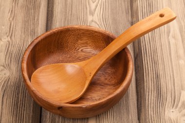 kaşık ile ahşap plaka