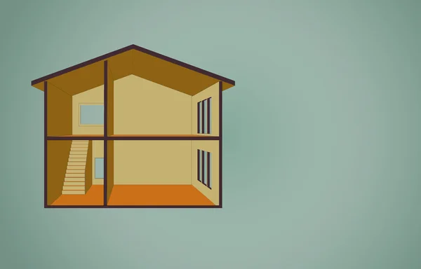 Color drawing of an empty house — Stock Photo, Image