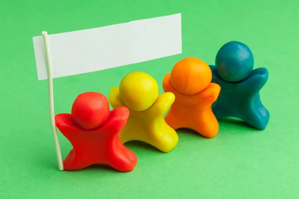 Team fellows from color plasticine — Stock Photo, Image