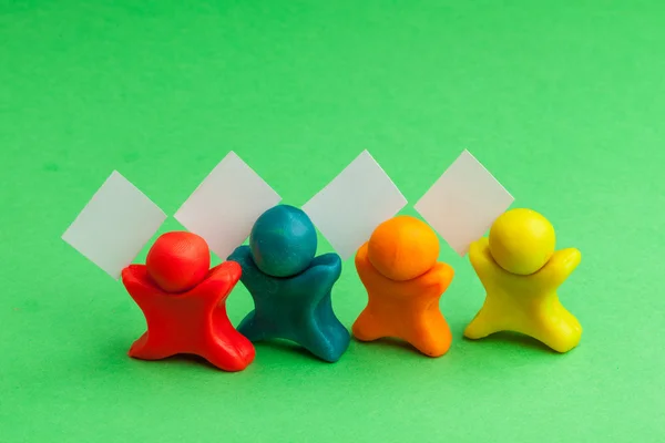 Team fellows from color plasticine — Stock Photo, Image